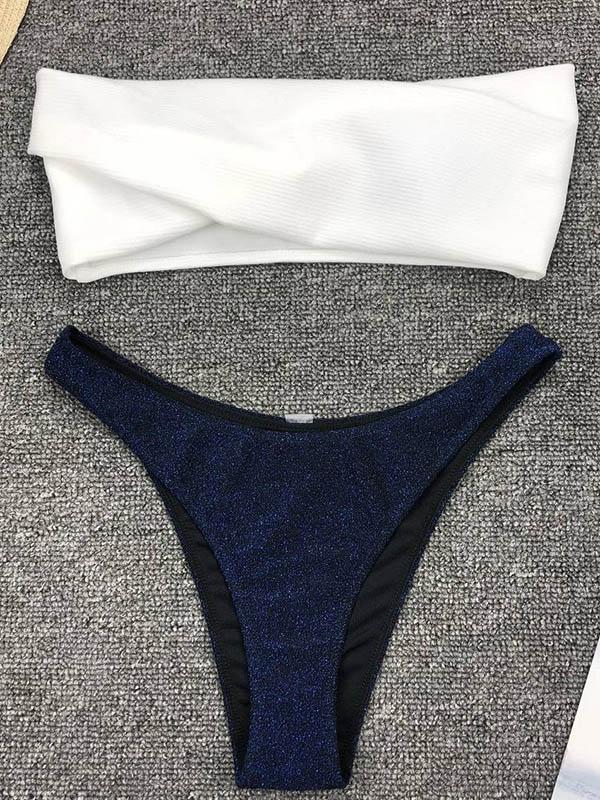 Cross Solid Fresh Bikinis Swimwear