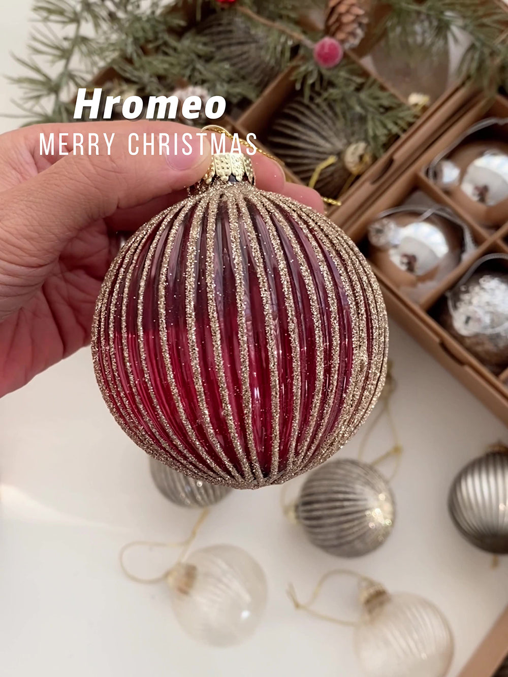 Weihnachtsglaskugel Christbaumschmuck Set