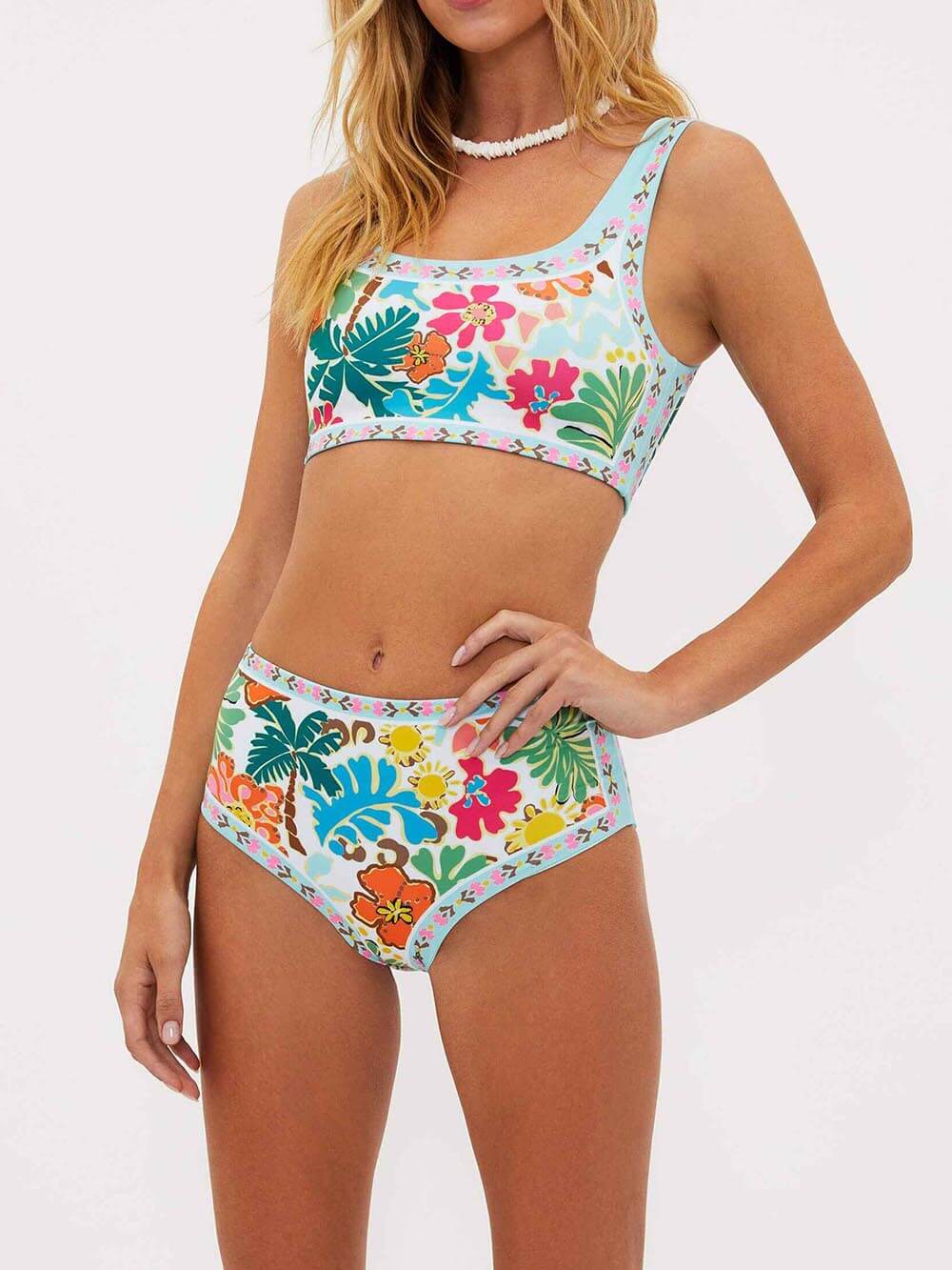 Einzigartiger Stretch-Bikini-Badeanzug mit Blumenmuster