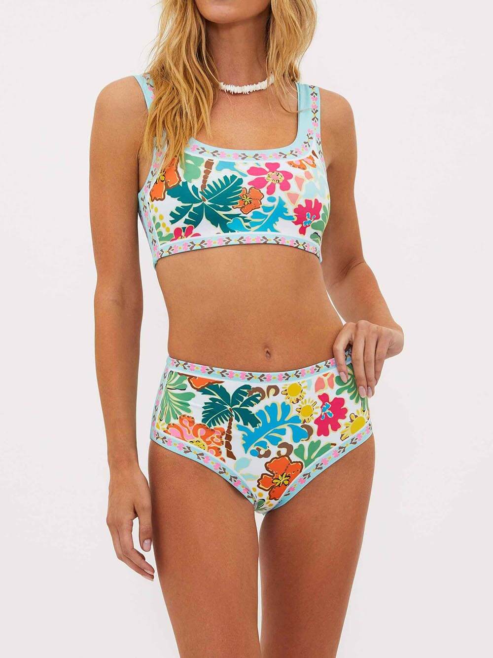 Einzigartiger Stretch-Bikini-Badeanzug mit Blumenmuster