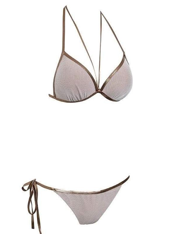 Sexy Split-Joint Bandage Split Bikini Swimsuit