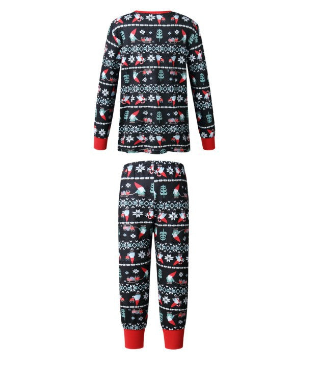 Niedliche Pyjama-Sets für die ganze Familie mit Weihnachtsmann- und Schneeflocken-Print