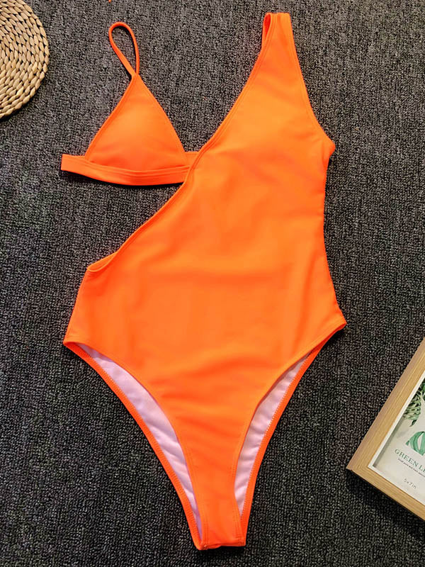 Hollow Stitching Ladies One-Piece Swimsuit