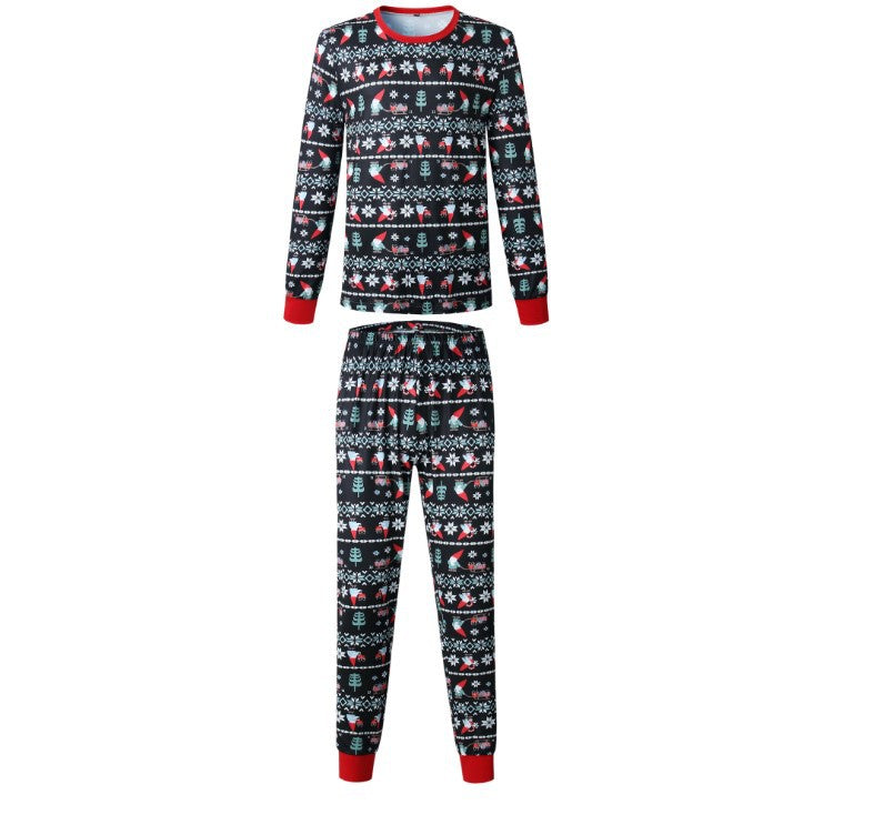 Niedliche Pyjama-Sets für die ganze Familie mit Weihnachtsmann- und Schneeflocken-Print