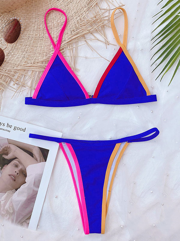 Sexy Triangel-Bikini im Sport-Stil mit tiefem V-Ausschnitt 