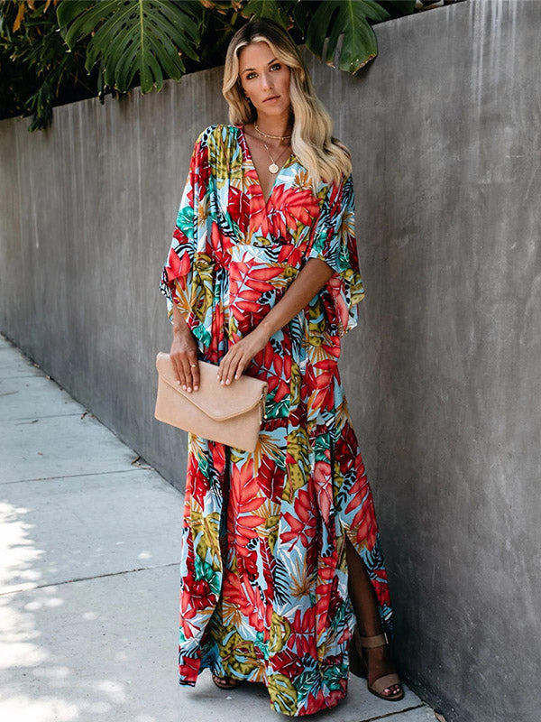 Pretty Floral High Waist Maxi Dress