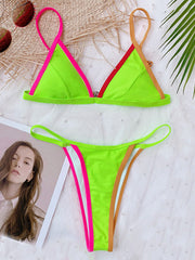 Sexy Triangel-Bikini im Sport-Stil mit tiefem V-Ausschnitt 