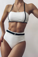 Fashion Sexy Solid Frenulum Swimwears