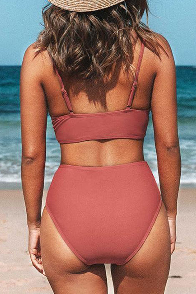 Fashion Simplicity Solid Split Joint Swimwears