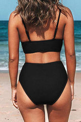 Fashion Simplicity Solid Split Joint Swimwears