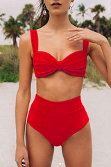 Sexy Solid Backless Fold Swimwears(4 Colors)