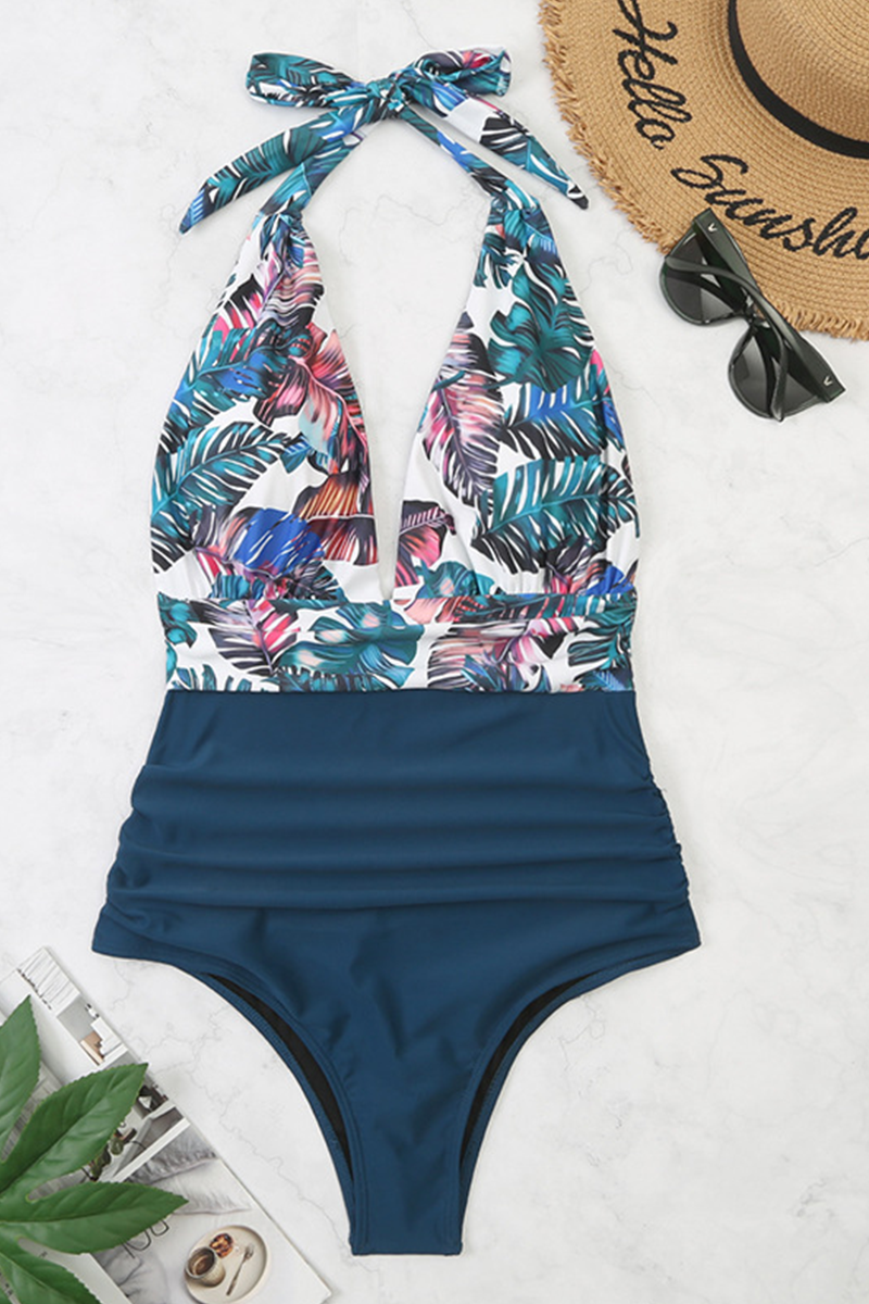 Fashion Vacation Print Split Joint Swimwears(5 colors)