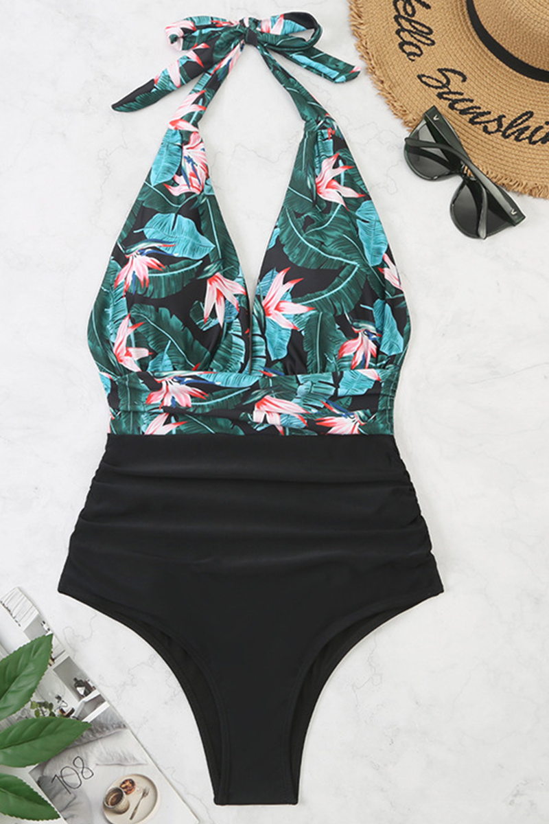 Fashion Vacation Print Split Joint Swimwears(5 colors)