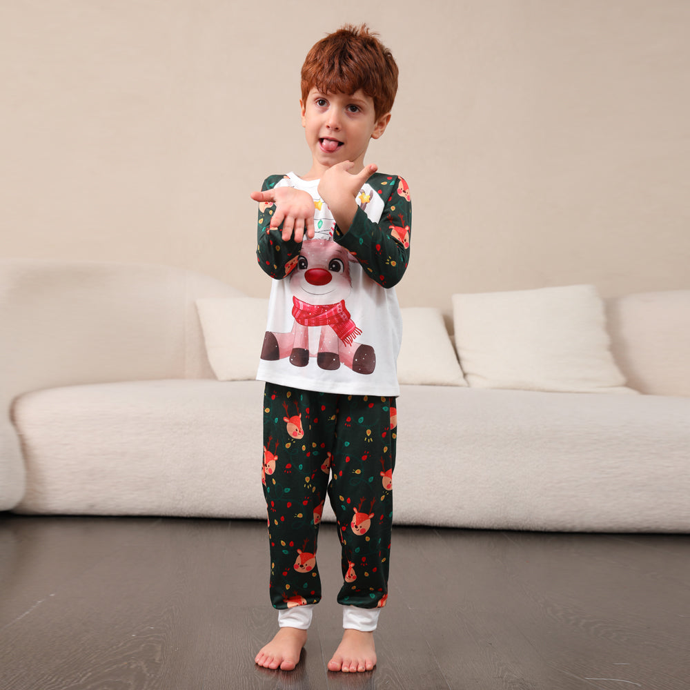 Bunte Hirsche Fmalily passende Pyjama-Sets 