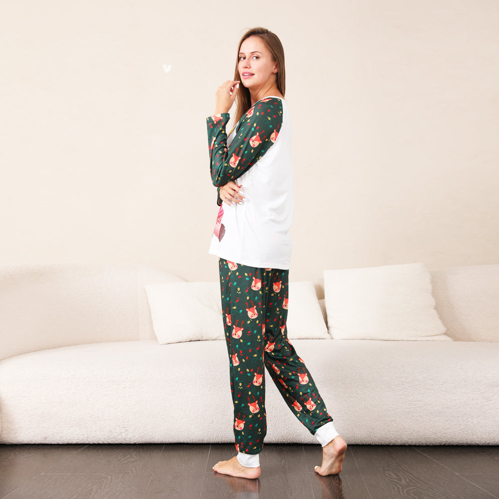 Bunte Hirsche Fmalily passende Pyjama-Sets 