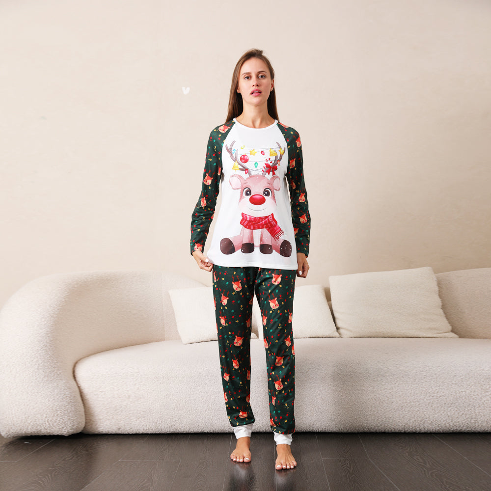 Bunte Hirsche Fmalily passende Pyjama-Sets 