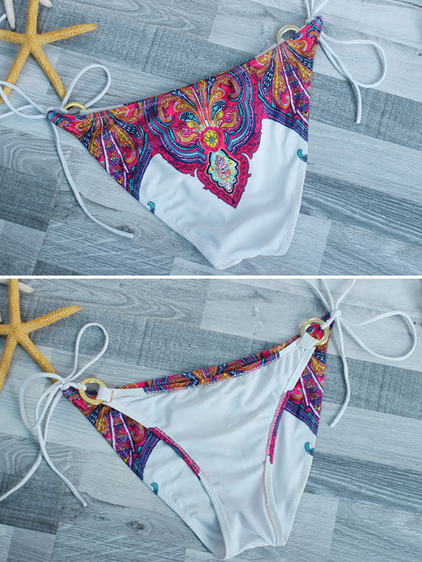 Floral Sexy Halterneck Triangles Bikini Swimwear