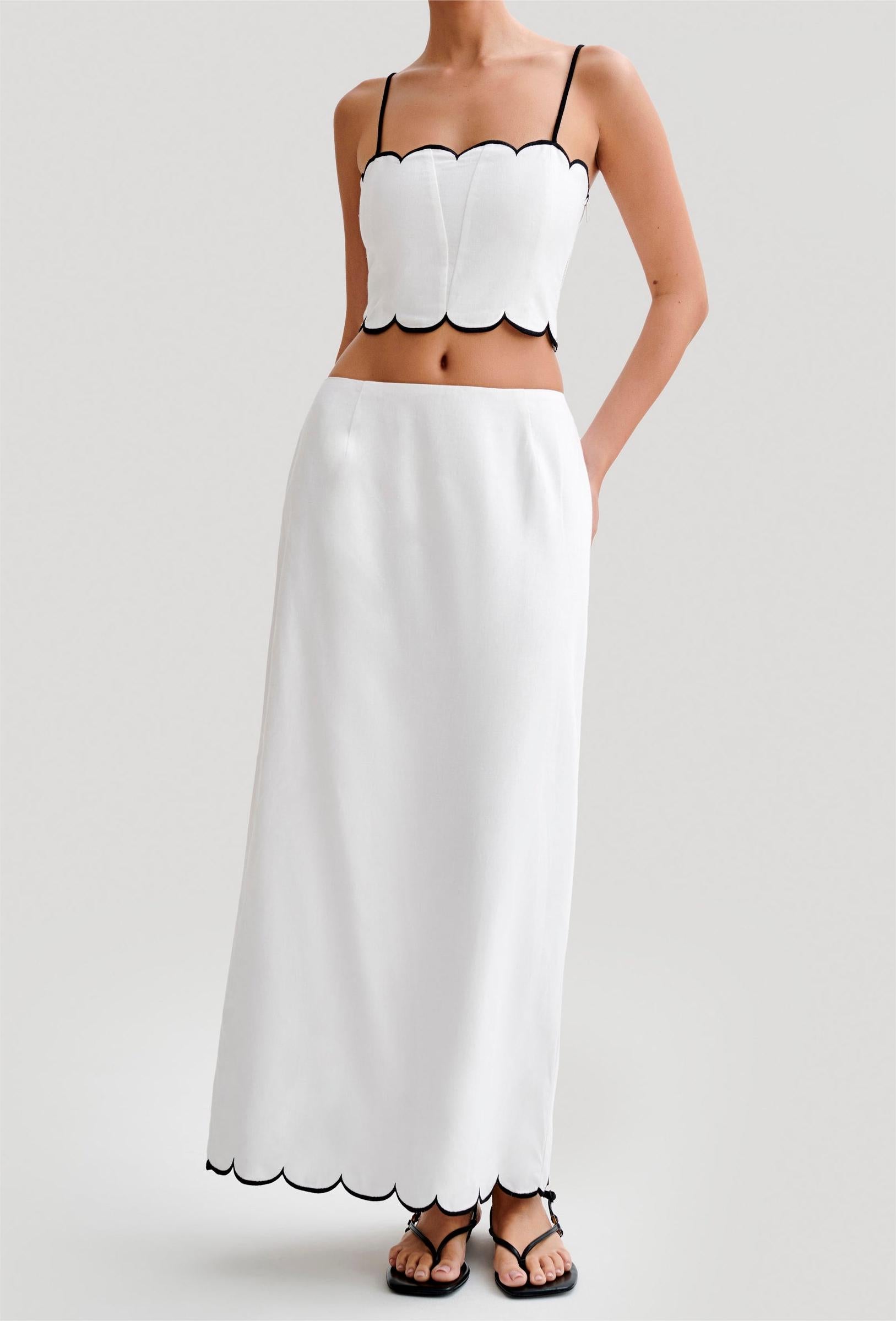 Scalloped Linen Set - Ivory