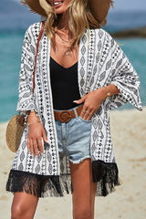 Casual Vacation Geometric Print Tassel Swimwears Cover Up