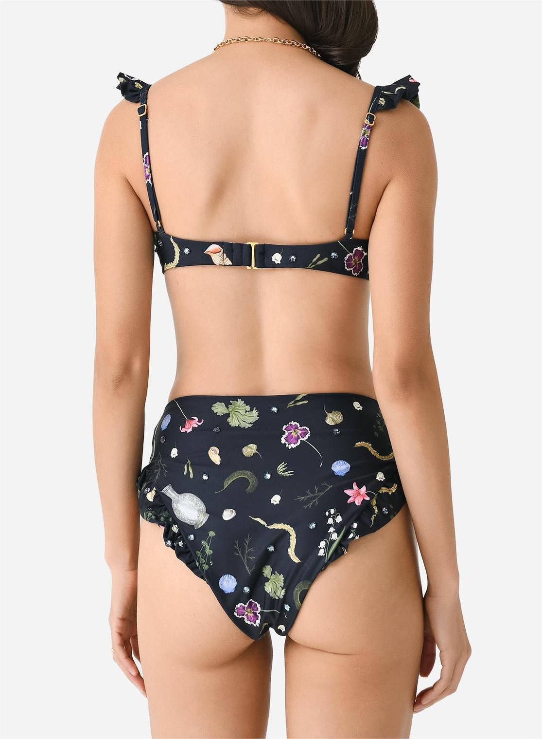 Women's Black Floral Bikini Set