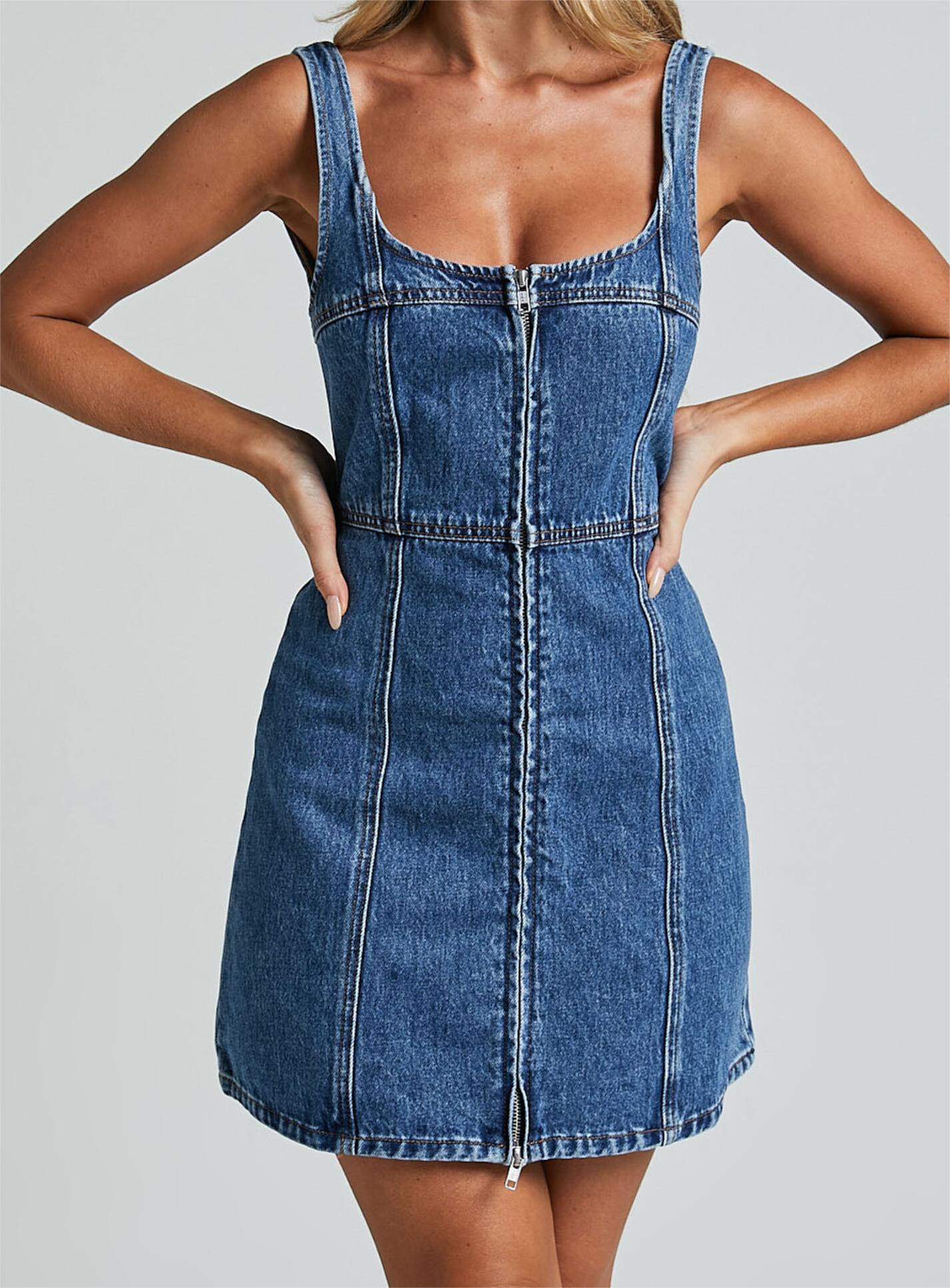 Corset Style Denim Mini Dress