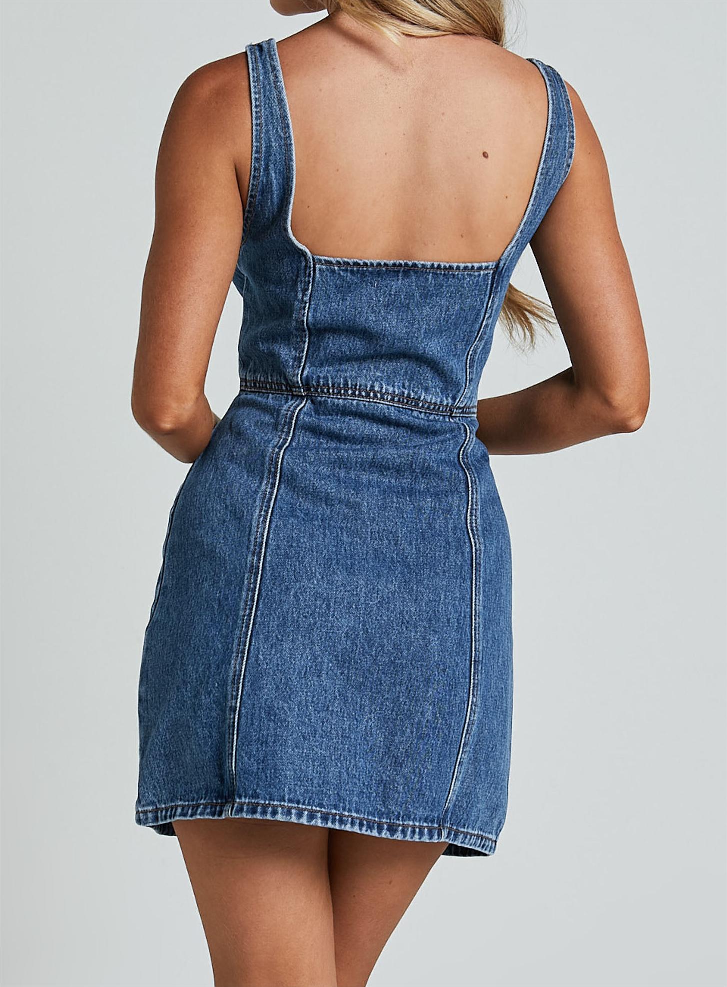 Corset Style Denim Mini Dress