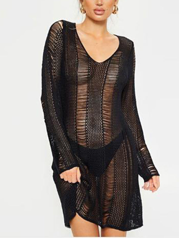 Sexy Crochetgo Hollow Bohemia Cover-Ups Tops