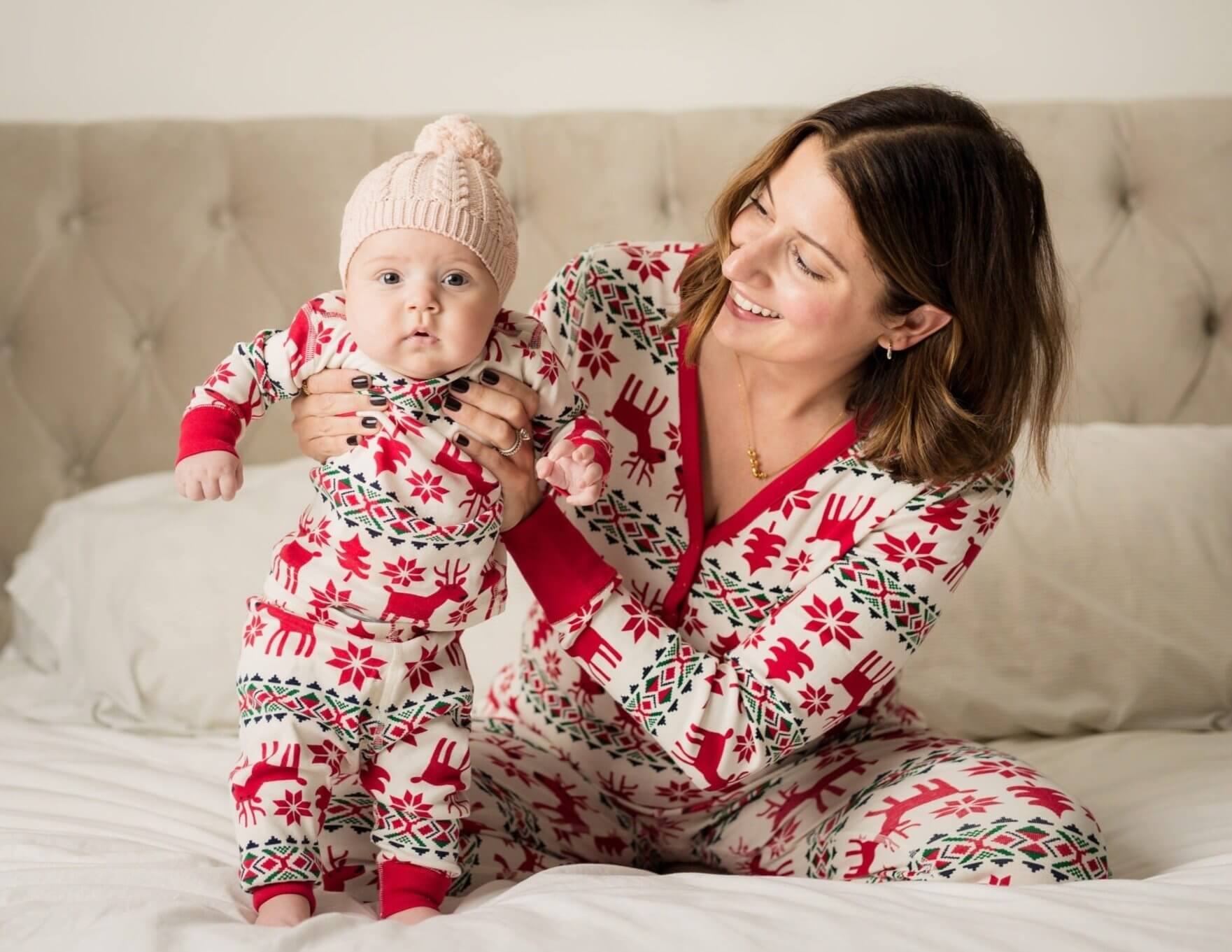 Classic Christmas Deer Print Family Matching Pajamas Set (with Pet's dog clothes)