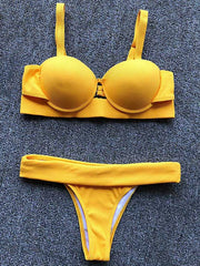 Adjustable Elastic Underwired Bikini Swimsuit