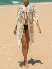 Ragged Embellished See-Through Vacation Cover-Ups