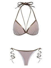 Sexy Split-Joint Bandage Split Bikini Swimsuit