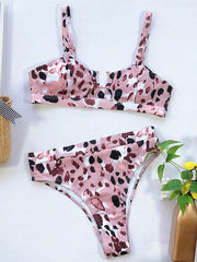 Gorgeous Embellished Hollow Split Bikini Swimsuit