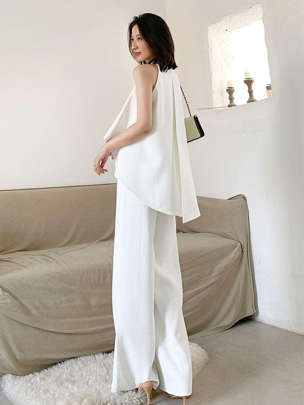 Women's Jumpsuit Sleeveless Chiffon Wide Leg One Piece Outfit