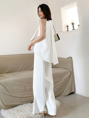 Women's Jumpsuit Sleeveless Chiffon Wide Leg One Piece Outfit