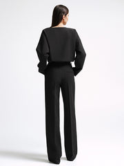 Mininalist Boatneck Drop Shoulder Top And Straight Leg Trouser 2 Pieces Set