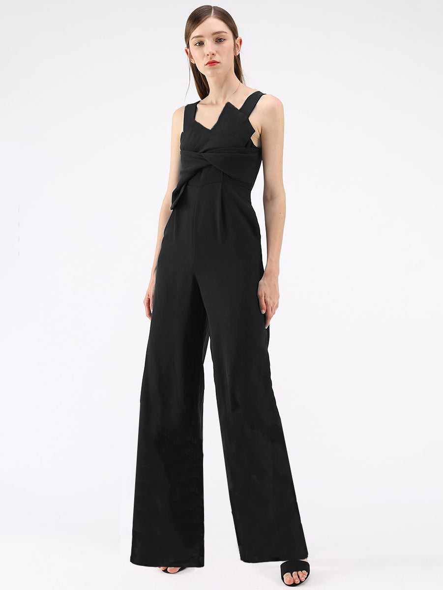 Bowknot Sleeveless Wide Leg Summer Jumpsuit One Piece Outfit