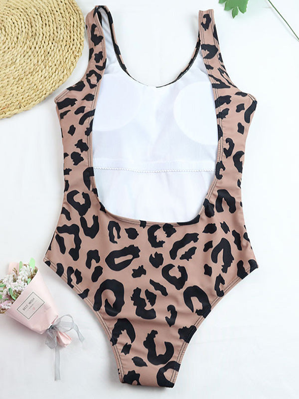 Floral Sleeveless Elasticity Backless One-Piece Swimwear