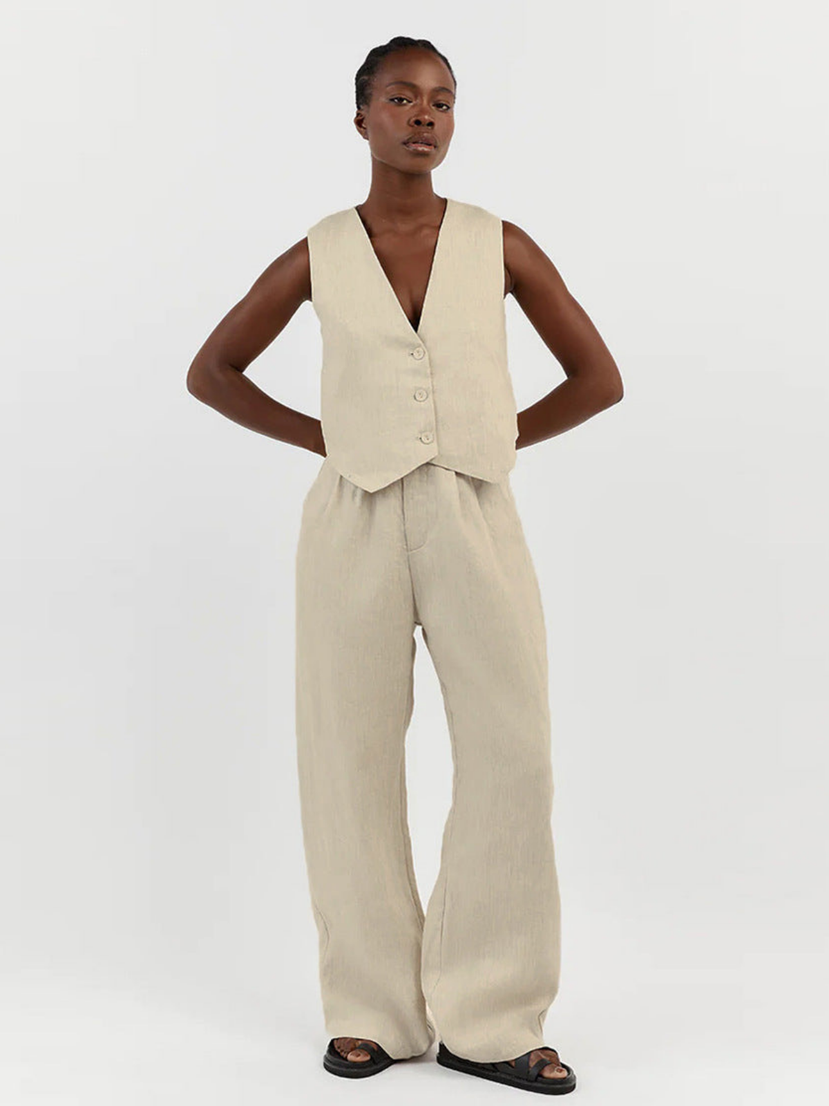 Linen Vest & Trousers Set