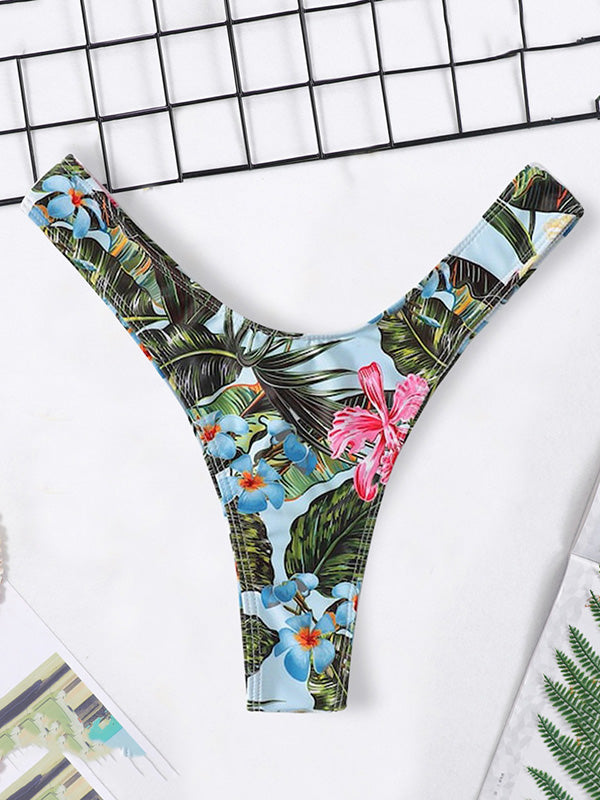 Bikinihose mit niedriger Taille und Blumen-Print 