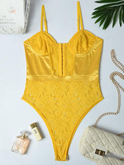 Lace Split-Joint Bodysuit Lingerie