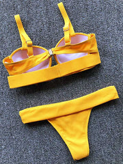 Adjustable Elastic Underwired Bikini Swimsuit