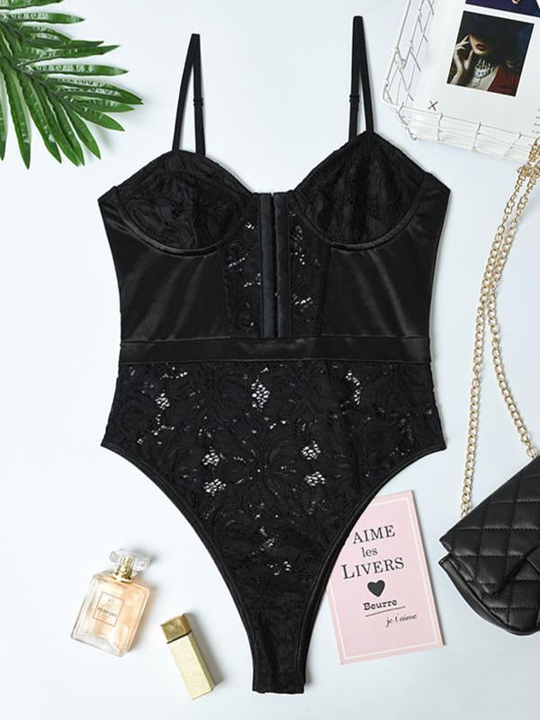 Lace Split-Joint Bodysuit Lingerie