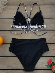 Floral-Print Sexy Hollow Bikinis Swimwear