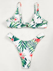 Spaghetti-Neck Floral Bralette More Coverage Bikini Swimwear