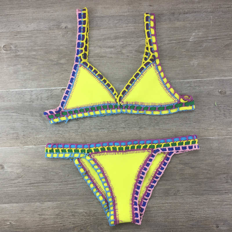 Handgehäkeltes Bikini-Set – Gestrickter Badeanzug für Damen 