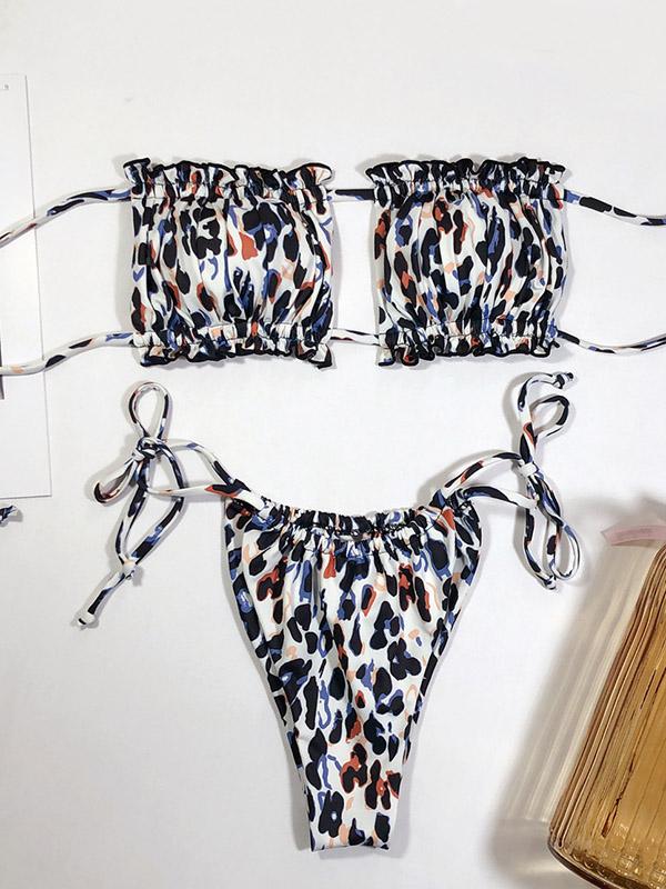 Sexy Fold Hollow Bikini Swimsuit