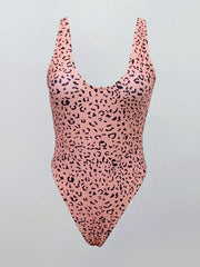 Sexy Leopard-Print Backless One-Piece Swimsuit