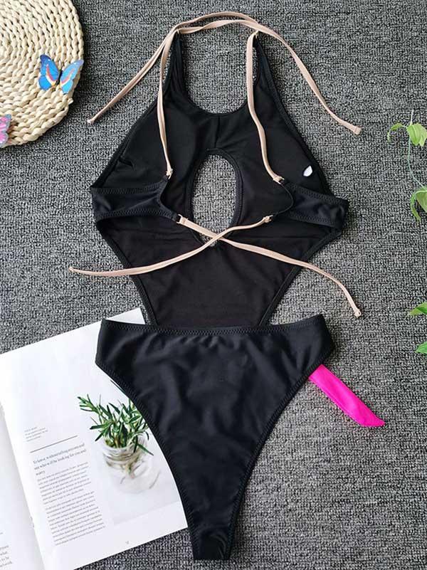 Sexy Hollow Backless One-Piece Swimwear