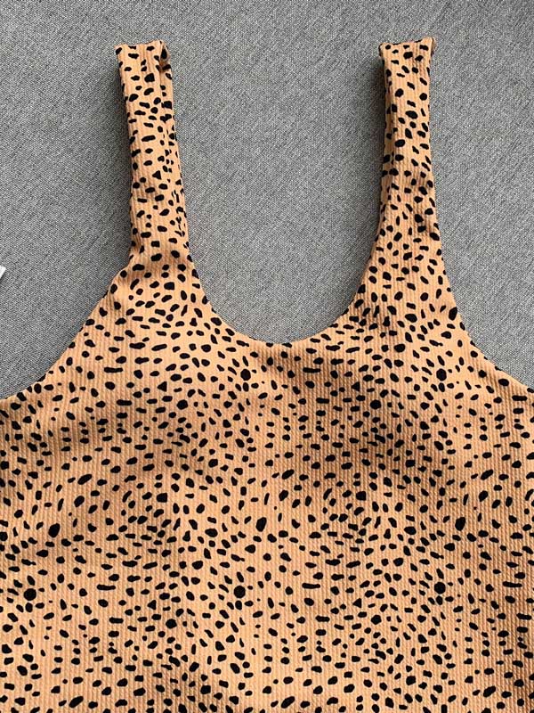 Leopard Print Backless One-Piece Swimsuit