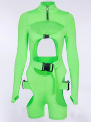 Long Sleeve Zipper Hollow One-Piece Wetsuit